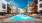a swimming pool in a resort